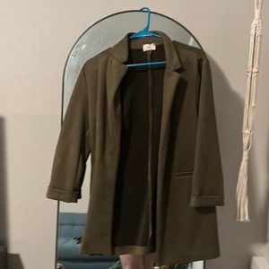 Open army green coat
